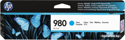 HP 980 Cyan Original Ink Cartridge (D8J07A)  HPmarket.by