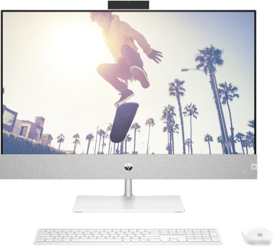 HP Pavilion 27-ca2020ny AiO PC/ i7-13700T/ 27 FHD IPS AG/ GF RTX 3050 4GB/ 16GB/ 512GB/ DOS/ noODD/ USB kbd+mouse/ kbd_ENG/ Natural silver моноблок 8G4H9EA  HPmarket.by
